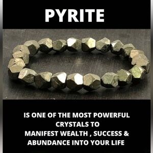 💎🩶💎 “PYRITE” STRETCH BRACELET FOR MANIFESTING WEALTH, SUCCESS, AND ABUNDANCE❗️